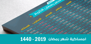 امساكية رمضان 2019 - 1440